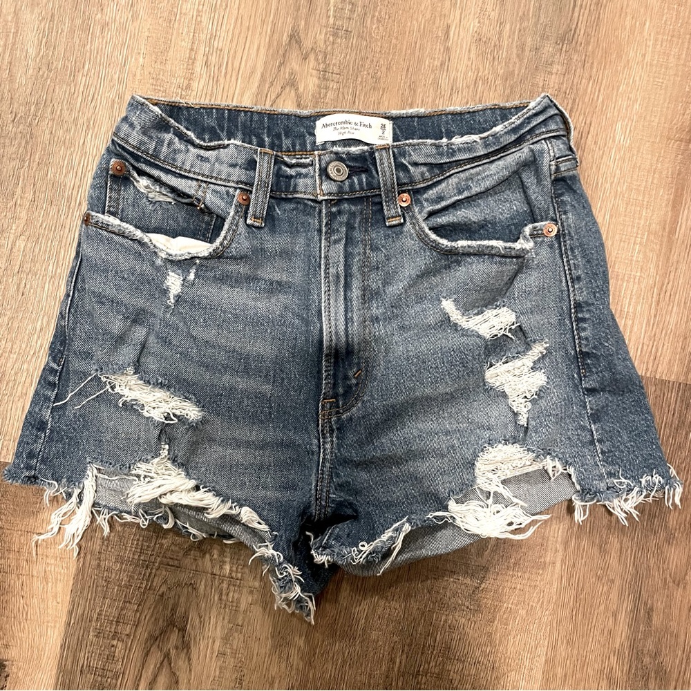 A&F Curve Love High Rise Denim Shorts